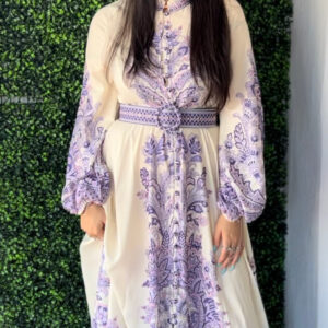 Single breasted purple pattern dress