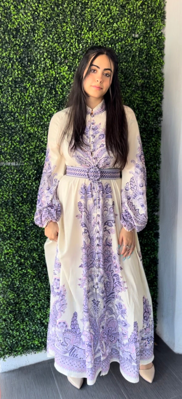 Single breasted purple pattern dress