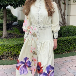Floral Single Breasted Dress
