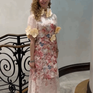 Textured Sheer floral midi dress