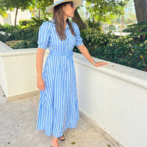 Elegant striped button down dress
