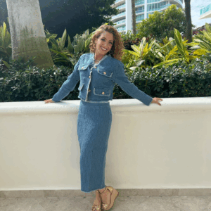 Blue Tweed skirt and jacket set