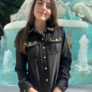 Elegant tweed button down shirt