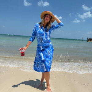 Bathing suit shirt and skater skirt set
