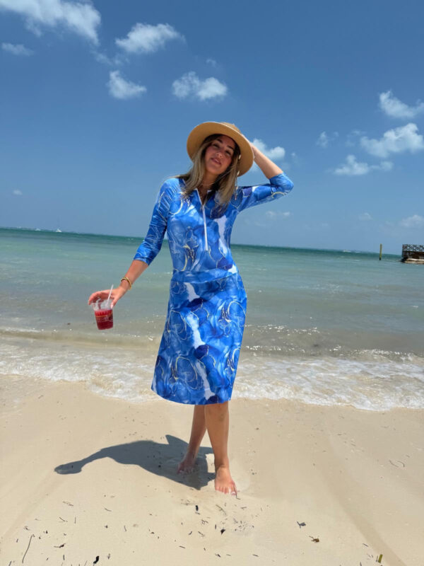 Bathing suit shirt and skater skirt set