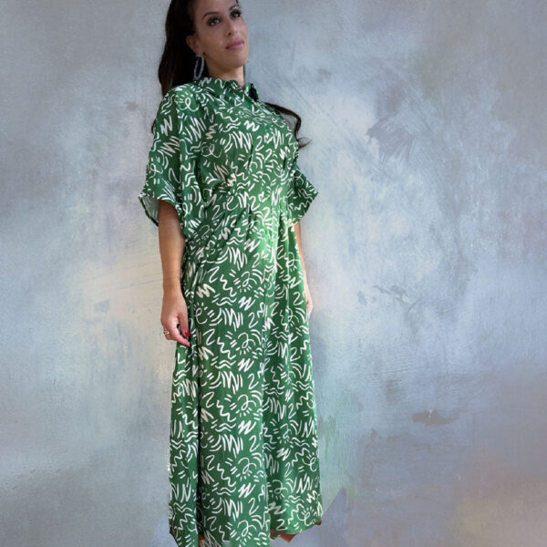 Fun Green Doodle Pattern Dress