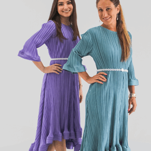 Midi High-Low Cocktail/Evening Dress With Ruffle Finish