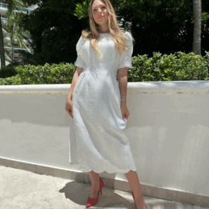Tweed Tea Length A Line Dress