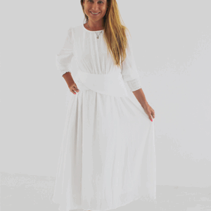 Elegant White Long Sleeve, Split Leg Sheer Evening Dress