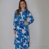 Blue leaf pattern dress